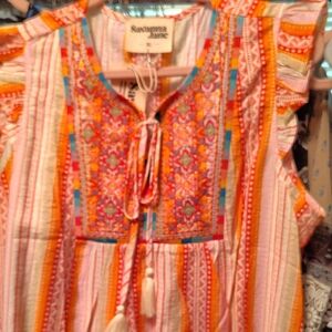 NWT Savanna Jane Multicolor Embroidered Top
